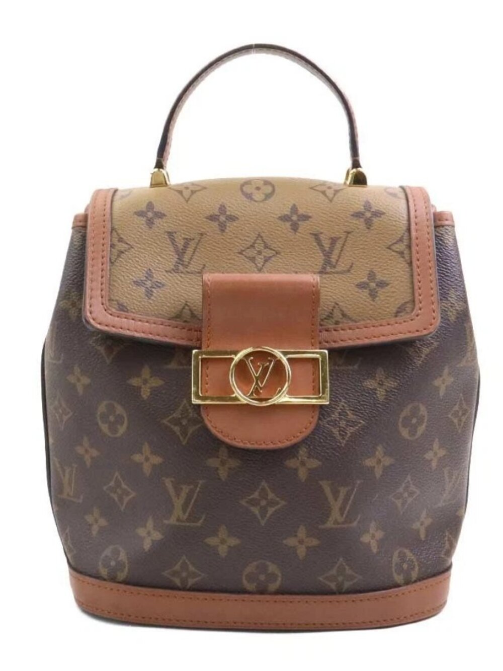 LOUIS VUITTON Monogram Reverse Dauphine Backpack Brown